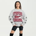 thumbnail image 1 of Women's Gameday Couture Ash Stanford Cardinal Oversized Pennant Pride Rhinestone Star Sleeve Sweatshirt, 1 of 3