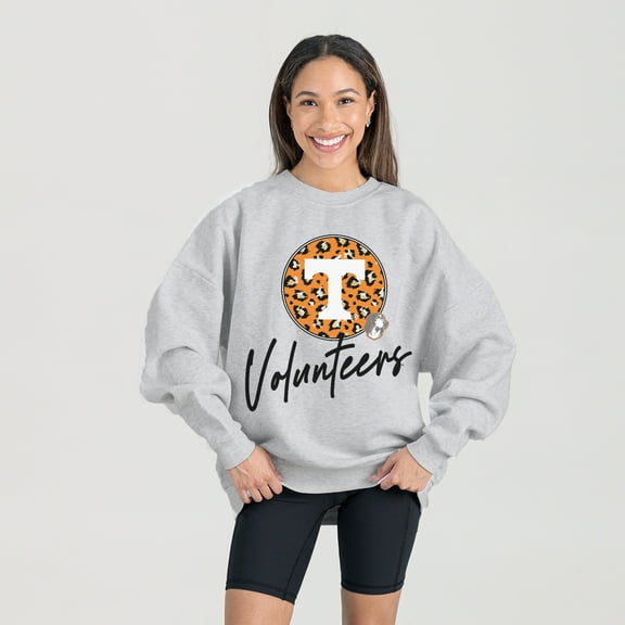 Women's Gameday Couture Ash Tennessee Volunteers Premium Fleece Pullover Sweatshirt