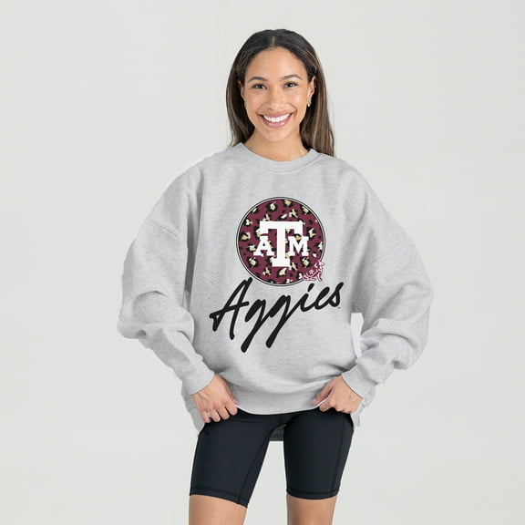 Women's Gameday Couture Ash Texas A&M Aggies Premium Fleece Pullover Sweatshirt