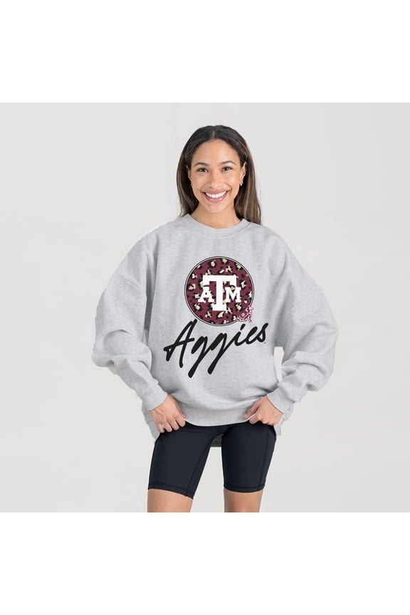 Women's Gameday Couture Ash Texas A&M Aggies Premium Fleece Pullover Sweatshirt