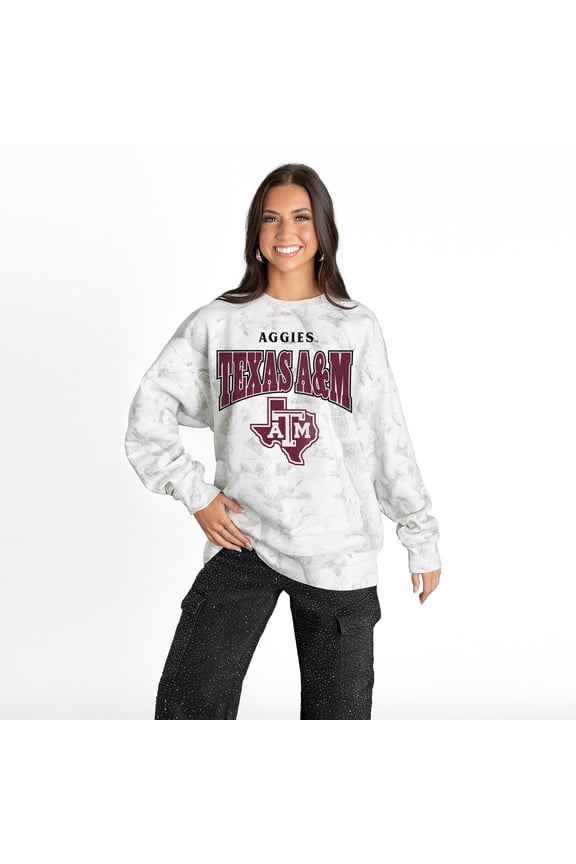Women's Gameday Couture Ash Texas A&M Aggies Rally Ready Premium Fleece Camo Sweatshirt