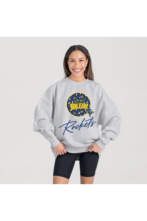 Women's Gameday Couture Ash Toledo Rockets Premium Fleece Pullover Sweatshirt