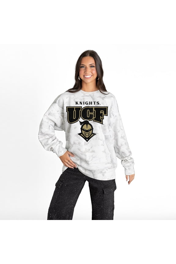 Women's Gameday Couture  Ash UCF Knights Rally Ready Premium Fleece Camo Sweatshirt
