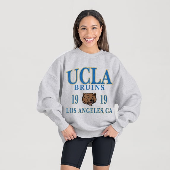 Women's Gameday Couture Ash UCLA Bruins Premium Fleece Pullover Sweatshirt