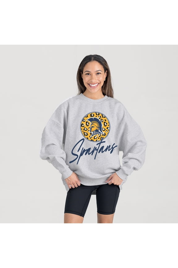 Women's Gameday Couture Ash UNCG Spartans Premium Fleece Pullover Sweatshirt