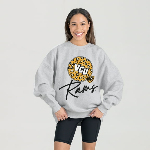 Women's Gameday Couture Ash VCU Rams Premium Fleece Pullover Sweatshirt