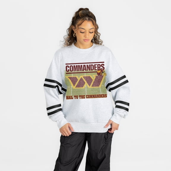Women's Gameday Couture Ash Washington Commanders Off the Grid Oversized Fleece Sweatshirt