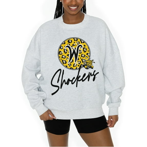 Women's Gameday Couture Ash Wichita State Shockers Premium Fleece Pullover Sweatshirt