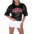 thumbnail image 1 of Women's Gameday Couture  Black Arizona Cardinals Rise Up Sequin Cropped T-Shirt, 1 of 3