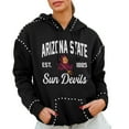 thumbnail image 1 of Women's Gameday Couture  Black Arizona State Sun Devils Studded Pullover Hoodie, 1 of 2
