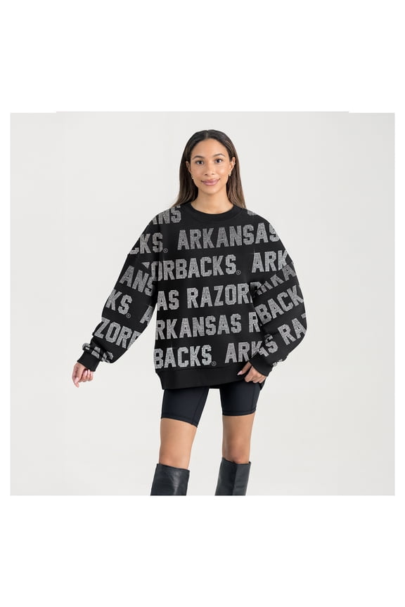 Women's Gameday Couture Black Arkansas Razorbacks Hype Era Sweatshirt