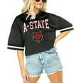 thumbnail image 1 of Women's Gameday Couture  Black Arkansas State Red Wolves Game Face Fashion Jersey, 1 of 1