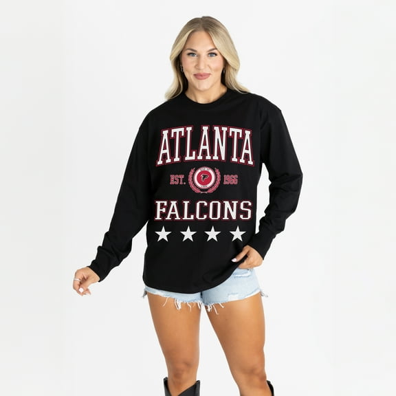 Women's Gameday Couture Black Atlanta Falcons Oversized Everyday Star Long Sleeve T-Shirt