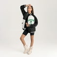 thumbnail image 1 of Women's Gameday Couture  Black Austin FC Refined Rivalries Rhinestone Raglan Full-Snap Varsity Bomber Jacket, 1 of 7