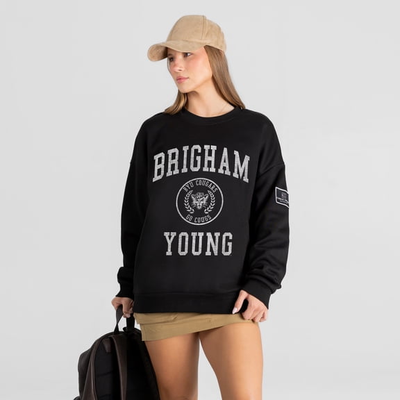 Women's Gameday Couture Black BYU Cougars Fierce Flow Black Label Sweatshirt
