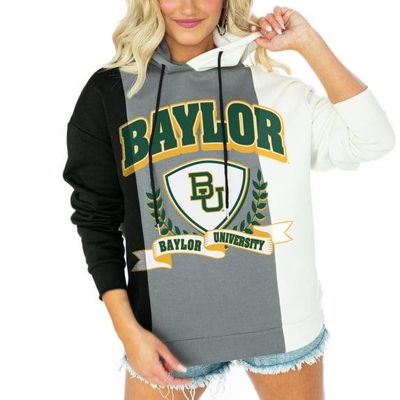 Women's Gameday Couture Black Baylor Bears Hall Of Fame Color Block Pullover Hoodie
