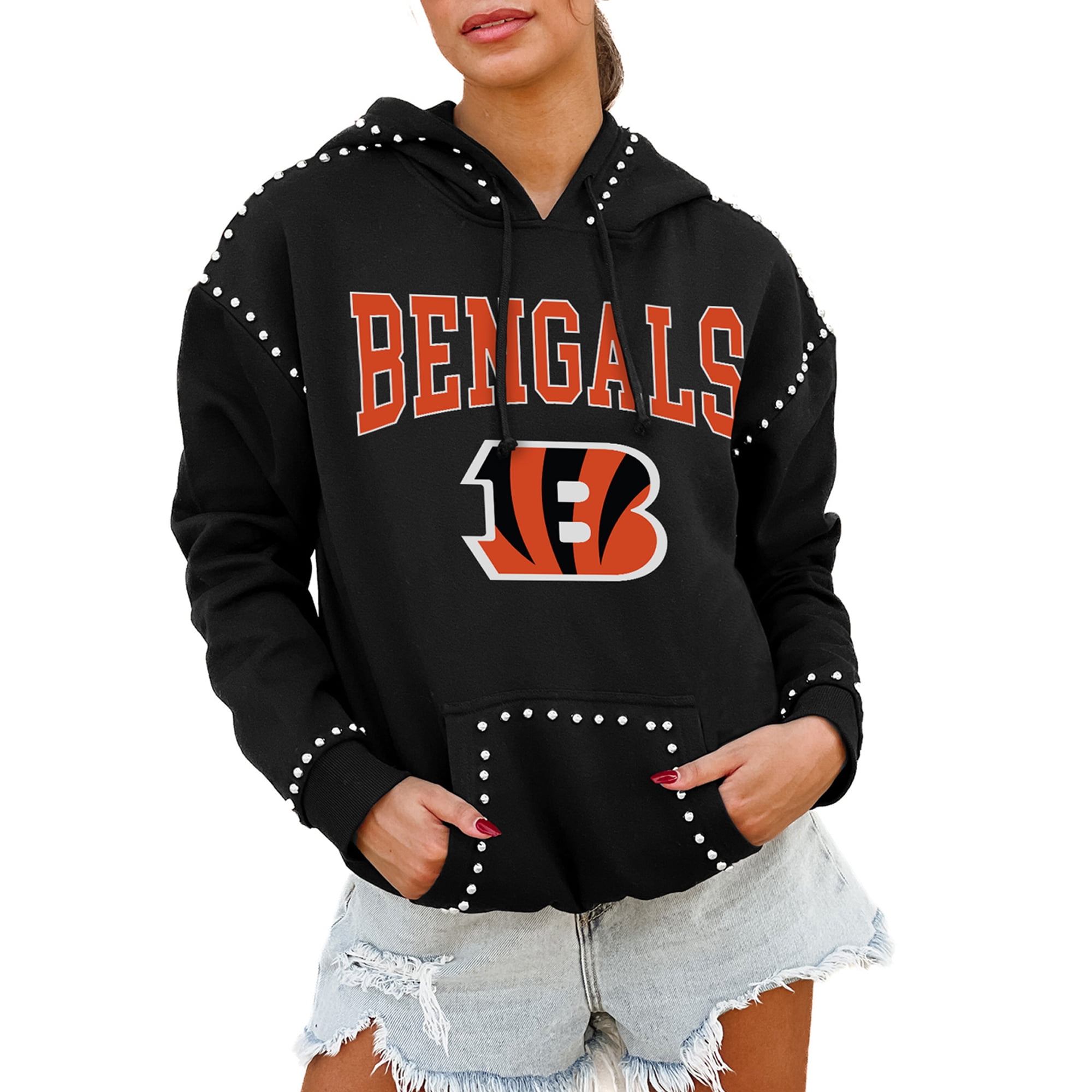 売れ筋商品|||ゲームデイ カットソー トップス レディース Women's Black Chicago Bears Catch the Vibe Studded Pullover Hoodie Black Women-s-Gameday-Couture-Black-
