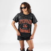 Women's Gameday Couture Black Cincinnati Bengals In the Zone Washed Micro Rhinestone T-Shirt