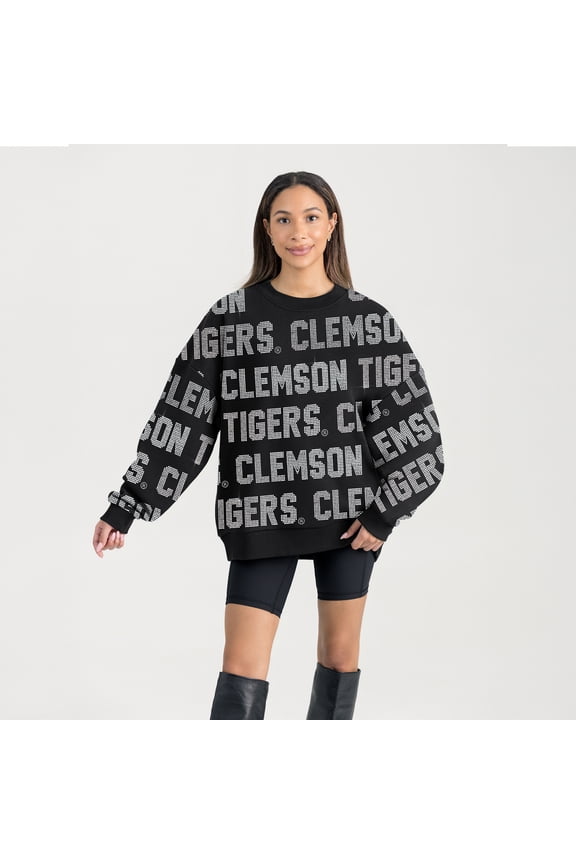 Women's Gameday Couture Black Clemson Tigers Hype Era Sweatshirt