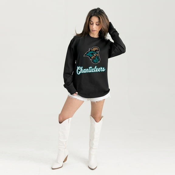 Women's Gameday Couture Black Coastal Carolina Chanticleers Oversized Honor Roll Long Sleeve T-Shirt