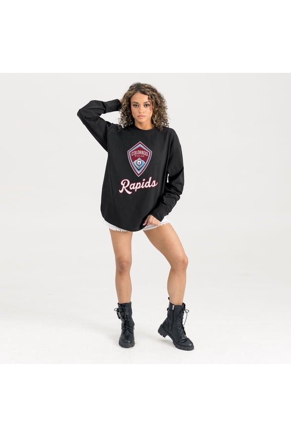 Women's Gameday Couture Black Colorado Rapids Oversized Long Sleeve T-Shirt