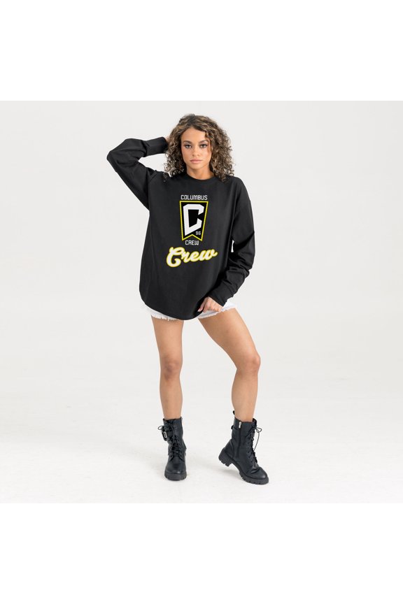 Women's Gameday Couture Black Columbus Crew Oversized Long Sleeve T-Shirt
