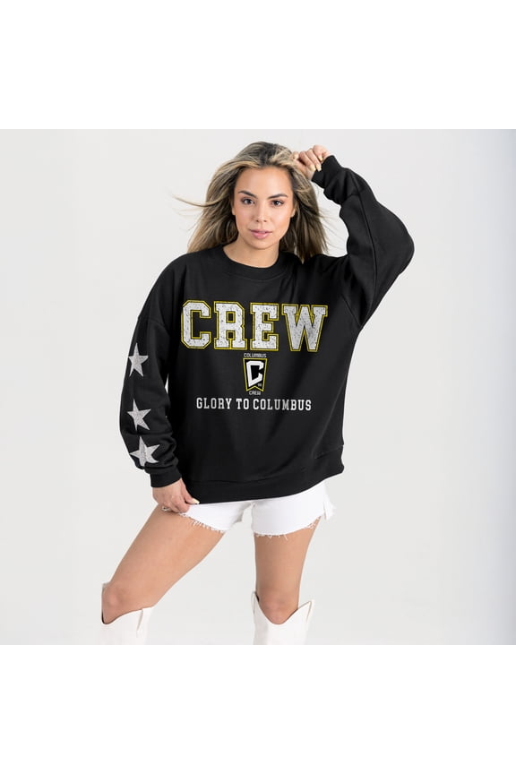 Women's Gameday Couture Black Columbus Crew Velocity Rhinestone Star Sweatshirt