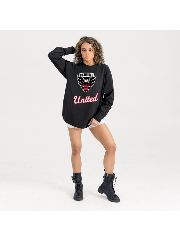 Women's Gameday Couture Black D.C. United Oversized Long Sleeve T-Shirt
