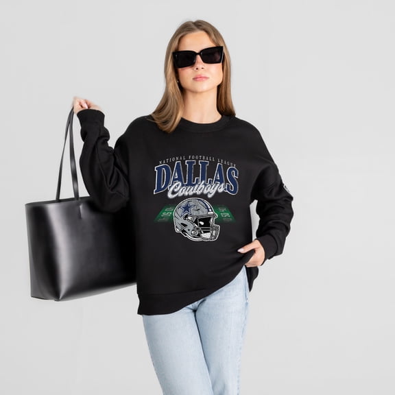 Women's Gameday Couture Black Dallas Cowboys Field Focus Black Label Premium Drop Shoulder Sweatshirt
