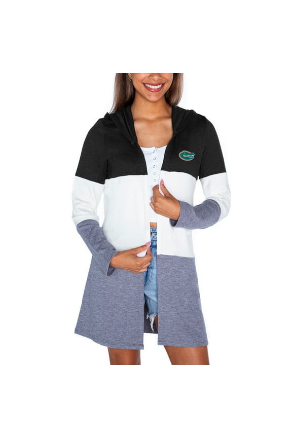 Women's Gameday Couture Black Florida Gators Lightweight Colorblock Hooded Cardigan