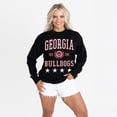thumbnail image 1 of Women's Gameday Couture Black Georgia Bulldogs Oversized Everyday Star Long Sleeve T-Shirt, 1 of 5
