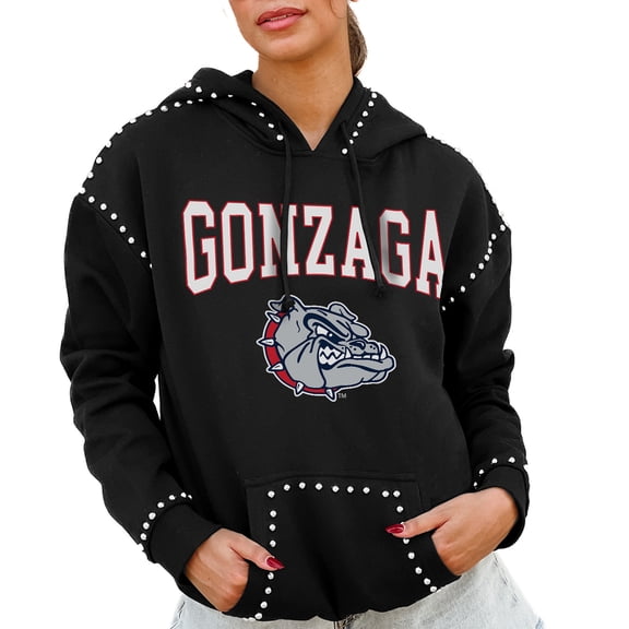 Women's Gameday Couture  Black Gonzaga Bulldogs Studded Pullover Hoodie