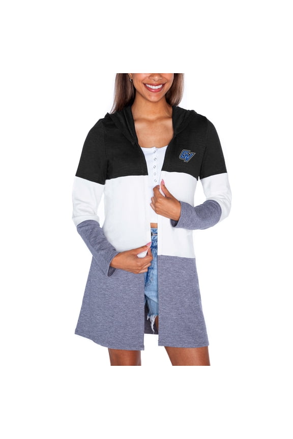 Women's Gameday Couture  Black Grand Valley State Lakers Colorblock Hooded Cardigan