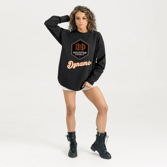 Women's Gameday Couture Black Houston Dynamo FC Oversized Long Sleeve T-Shirt