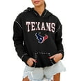 thumbnail image 1 of Women's Gameday Couture Black Houston Texans Oversized Catch the Vibe Studded Pullover Hoodie, 1 of 2