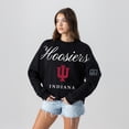 thumbnail image 1 of Women's Gameday Couture Black Indiana Hoosiers Oversized Legacy Club Black Label Premium Fleece Sweatshirt, 1 of 5