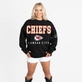 thumbnail image 1 of Women's Gameday Couture Black Kansas City Chiefs Oversized Level Up Black Label Premium Fleece Sweatshirt, 1 of 6