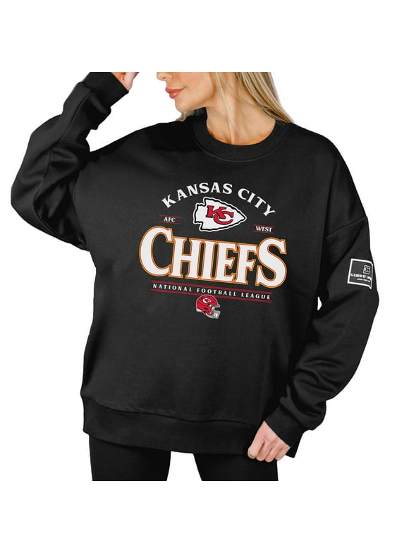 Women's Gameday Couture Black Kansas City Chiefs Oversized Players Only Black Label Pullover Sweatshirt