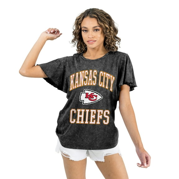 Women's Gameday Couture Black Kansas City Chiefs Relaxed Flutter Sleeve T-Shirt