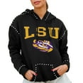 thumbnail image 1 of Women's Gameday Couture  Black LSU Tigers Studded Pullover Hoodie, 1 of 2