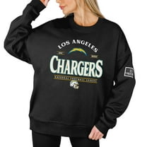 Women's Gameday Couture Black Los Angeles Chargers Oversized Players Only Black Label Pullover Sweatshirt