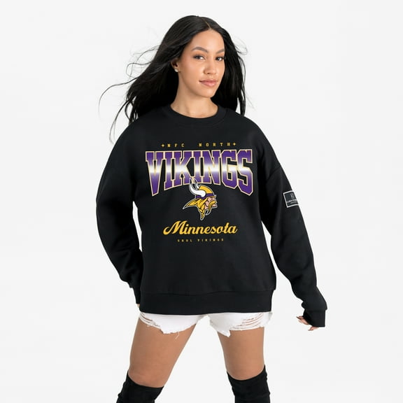 Women's Gameday Couture Black Minnesota Vikings Powerhouse Play Premium Fleece Sweatshirt