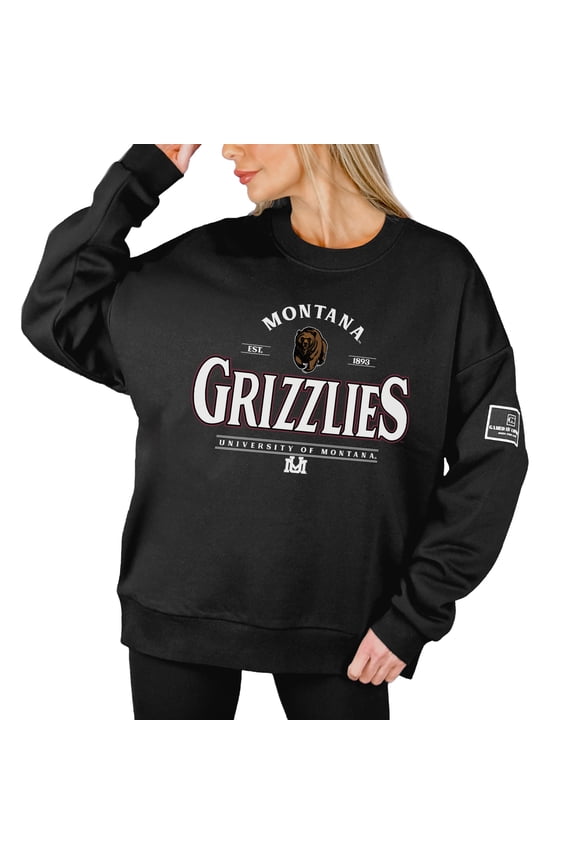 Women's Gameday Couture Black Montana Grizzlies Players Only Premium Pullover Sweatshirt