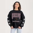 thumbnail image 1 of Women's Gameday Couture  Black Montana Grizzlies Pure Victory Relaxed Rhinestone Pullover Sweatshirt, 1 of 4