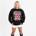 thumbnail image 1 of Women's Gameday Couture Black Nebraska Huskers Oversized Victory Lane Black Label Premium Sweatshirt, 1 of 5