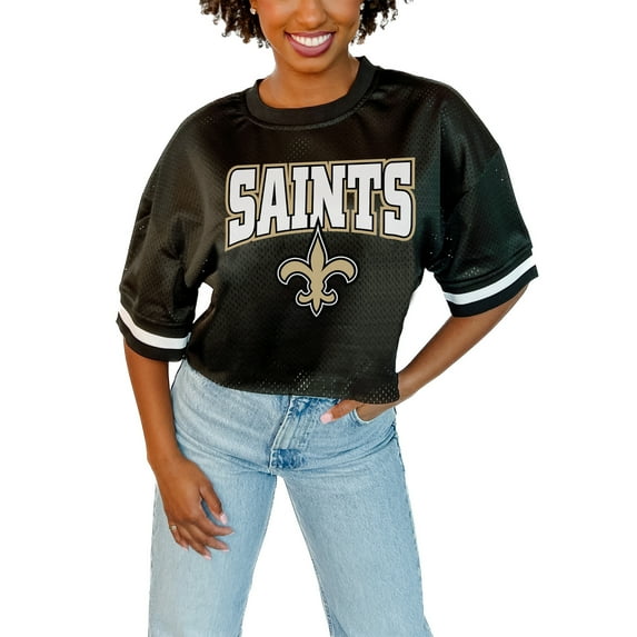 Women's Gameday Couture Black New Orleans Saints Game Face Fashion Jersey