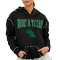 thumbnail image 1 of Women's Gameday Couture  Black North Texas Mean Green Studded Pullover Hoodie, 1 of 2