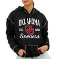thumbnail image 1 of Women's Gameday Couture  Black Oklahoma Sooners Studded Pullover Hoodie, 1 of 2