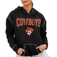 thumbnail image 1 of Women's Gameday Couture  Black Oklahoma State Cowboys Studded Pullover Hoodie, 1 of 2