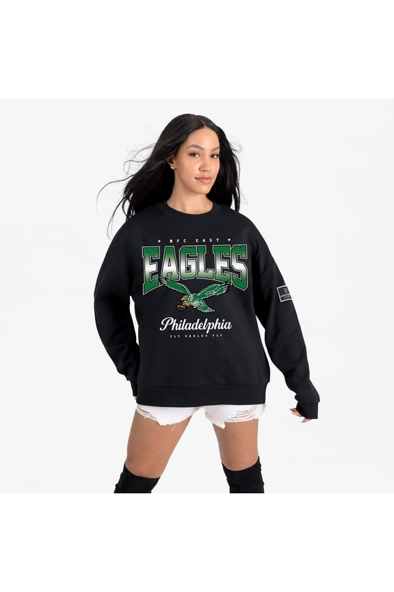 Women's Gameday Couture Black Philadelphia Eagles Powerhouse Play Premium Fleece Sweatshirt